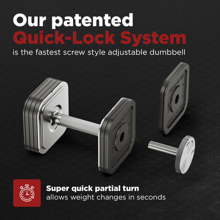 Ironmaster Quick-Lock Adjustable Dumbbell Set - 20.4 KG  (1 x 20.4 KG Dumbbell)
