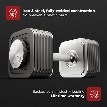 Ironmaster Quick-Lock Adjustable Dumbbell Set - 34 KG  (1 x 34 KG Dumbbell)